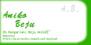 aniko beju business card